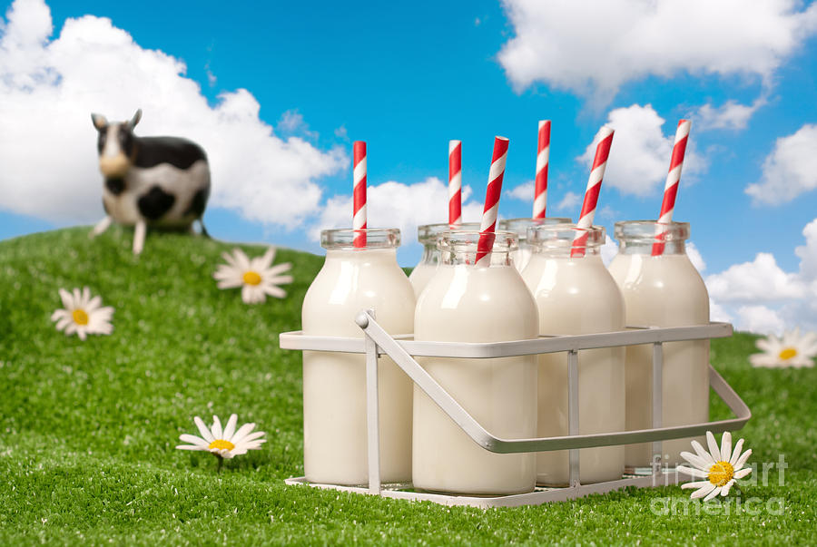 Summer Photograph - Crate Of Milk Bottles by Amanda Elwell