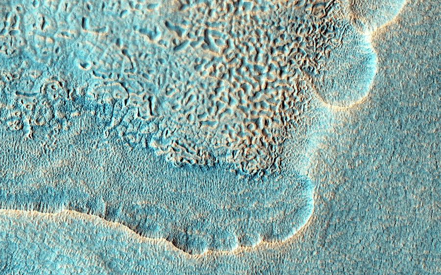 Crater Ejecta On Mars Photograph by Nasa/jpl-caltech/univeristy Of Arizona