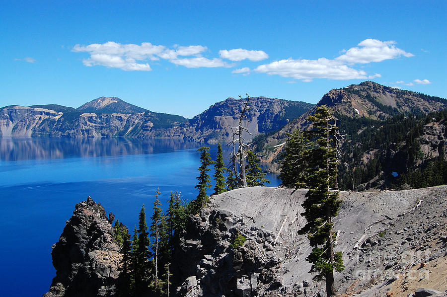 Crater Lake and Clouds Photograph by Debra Thompson