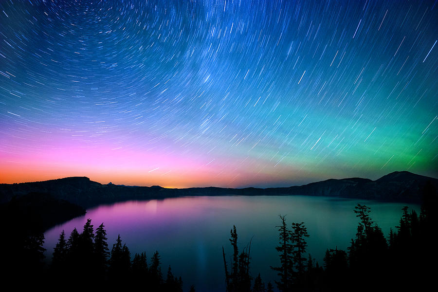 Crater Lake Aurora  Photograph by Andrew Kumler
