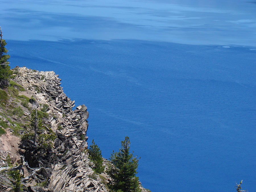 Landscape Photograph - Crater Lake Blue Art Prints Oregon Cliffs by Patti Baslee