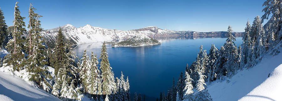 Crater Lake in Winter Photograph by Georgia Clare