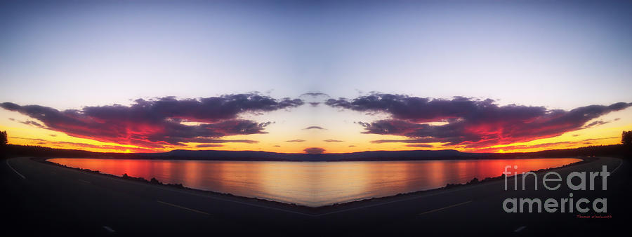 Crater Lake Mirror Image Digital Art by Thomas Woolworth