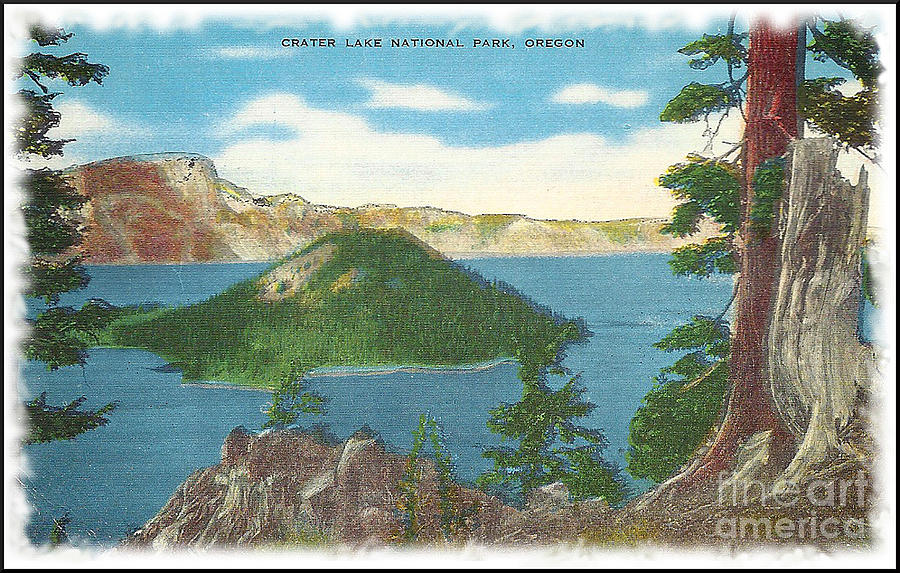 Crater Lake Postcard Photograph by Charles Robinson