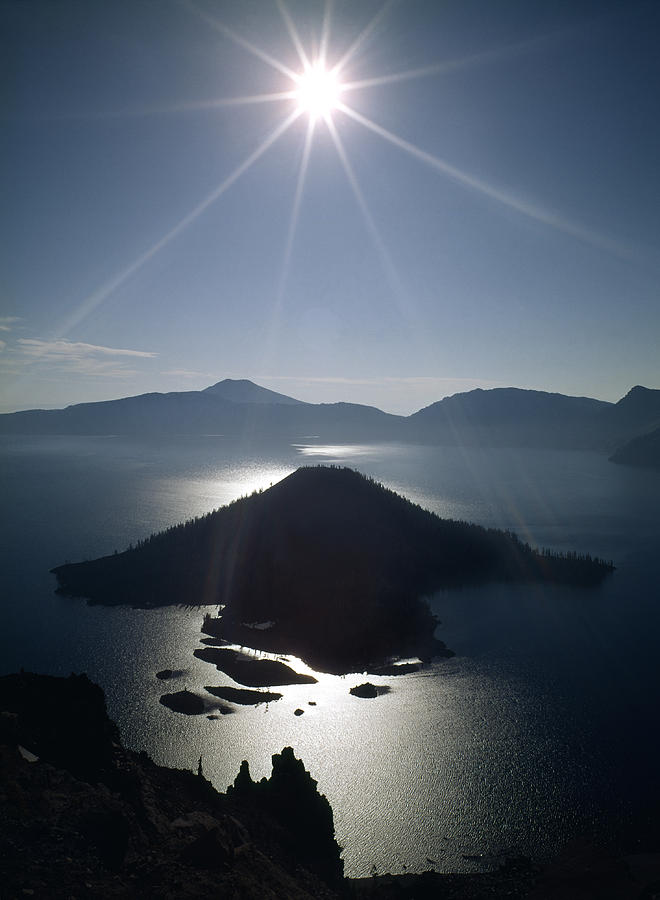 1M5613 Crater Lake Sunburst, OR Photograph by Ed  Cooper Photography