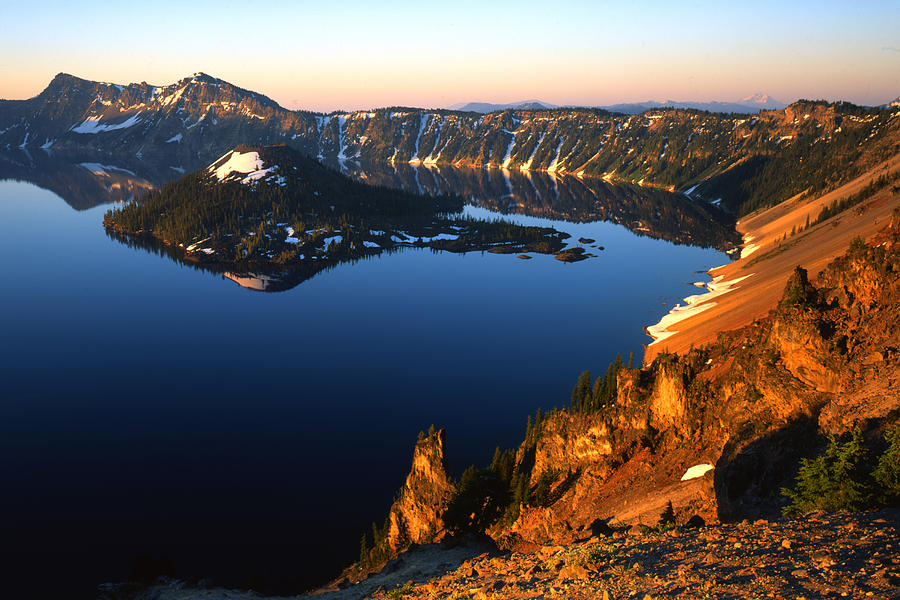 Crater Lake Sunrise Photograph by Ray Mathis