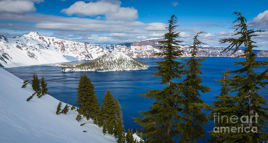 Nature Photograph - Crater Lake WInter Panorama by Inge Johnsson