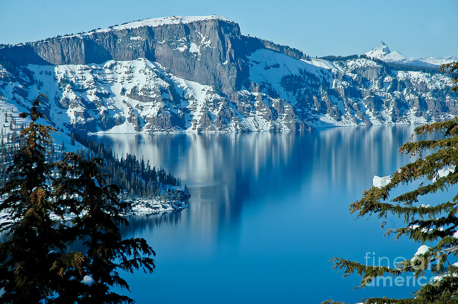 Crater Lake Winterscape Photograph by Nick Boren