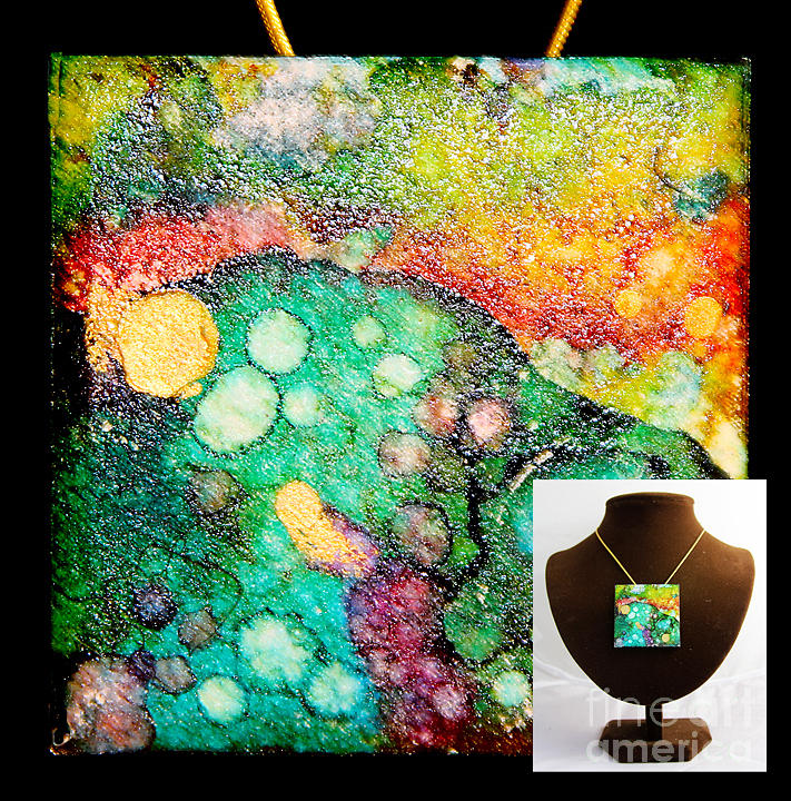 Crater Mountain Necklace Painting by Alene Sirott-Cope