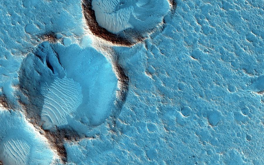 Craters On Mars Photograph by Nasa/jpl-caltech/univ. Of Arizona