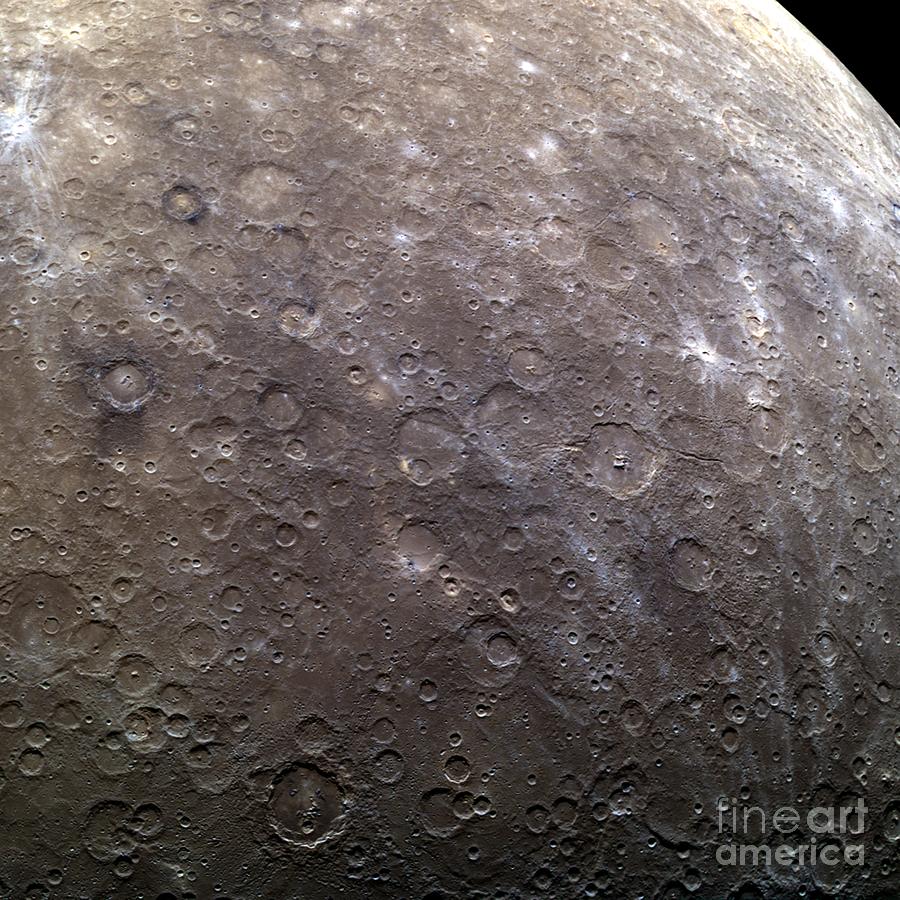 Craters On Mercury, Messenger Image Photograph by Nasa