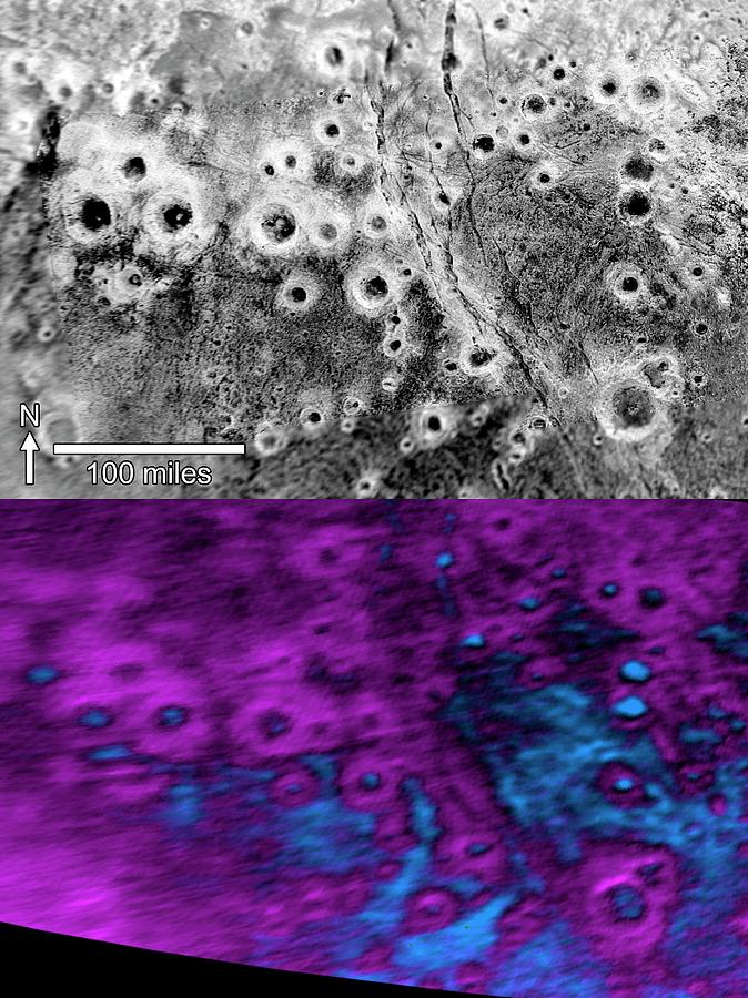 Craters On Pluto Photograph by Nasa/johns Hopkins University Applied Physics Laboratory/southwest Research Institute/science Photo Library