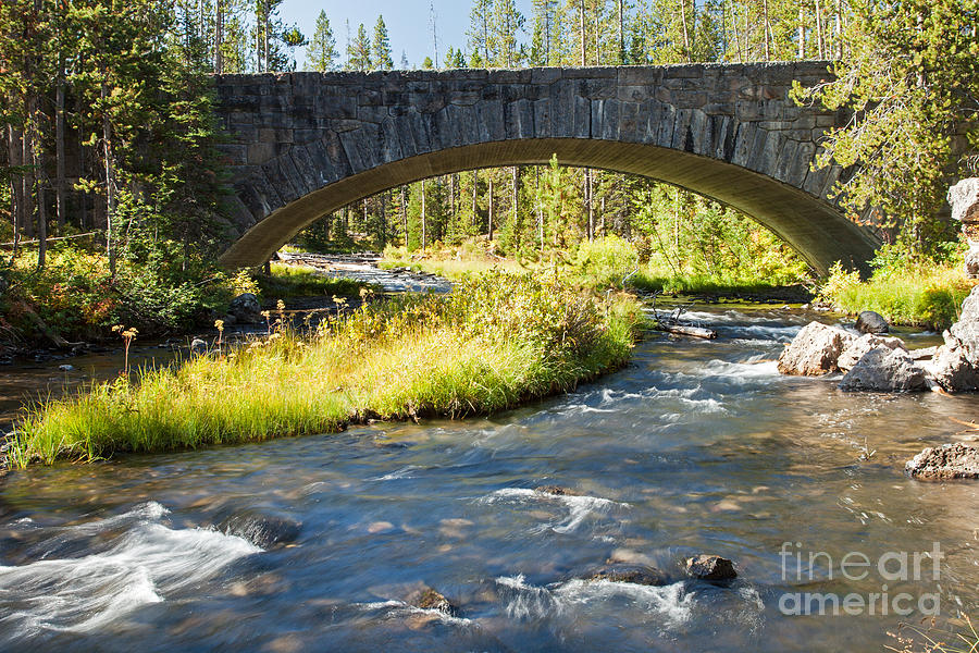 Crawfish Creek Bridge over Crawfish Creek in Yellowstone National Park Photograph by Fred Stearns