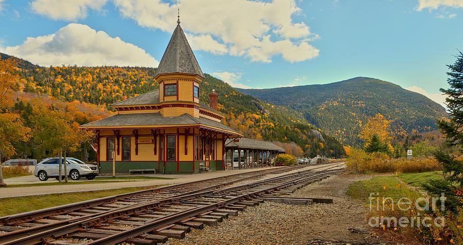 Mountain Photograph - Crawford Train Depot - New Hampshite by Adam Jewell