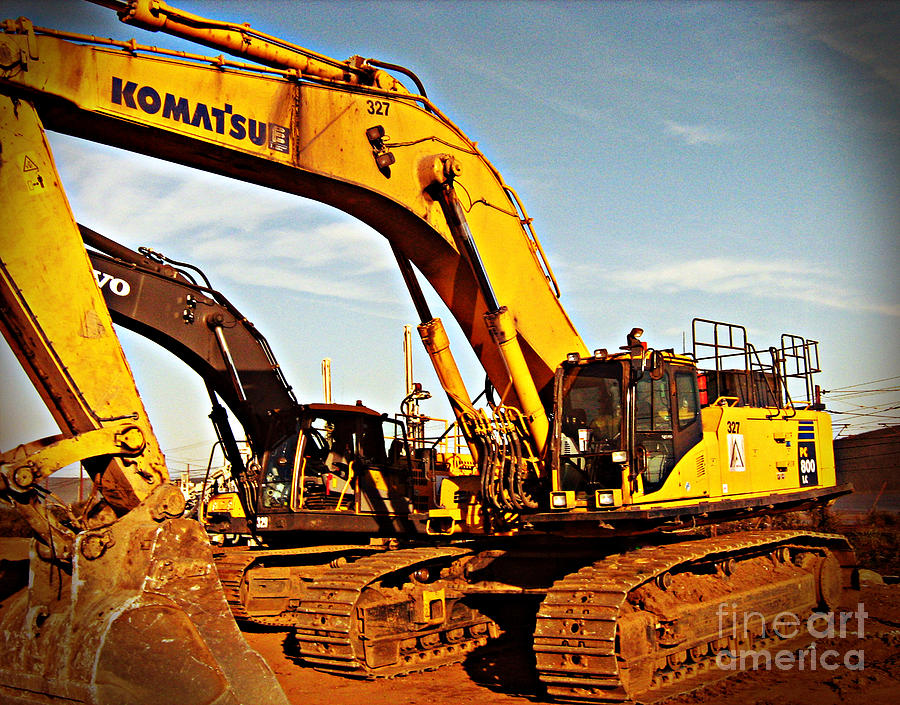 Crawler Excavator - Komatsu - Digger - Machinery Photograph by Barbara A Griffin