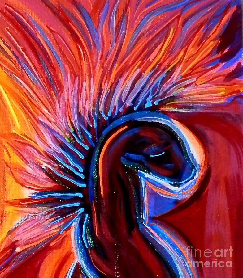 Crazi seahorse Painting by Barbara Leigh Art