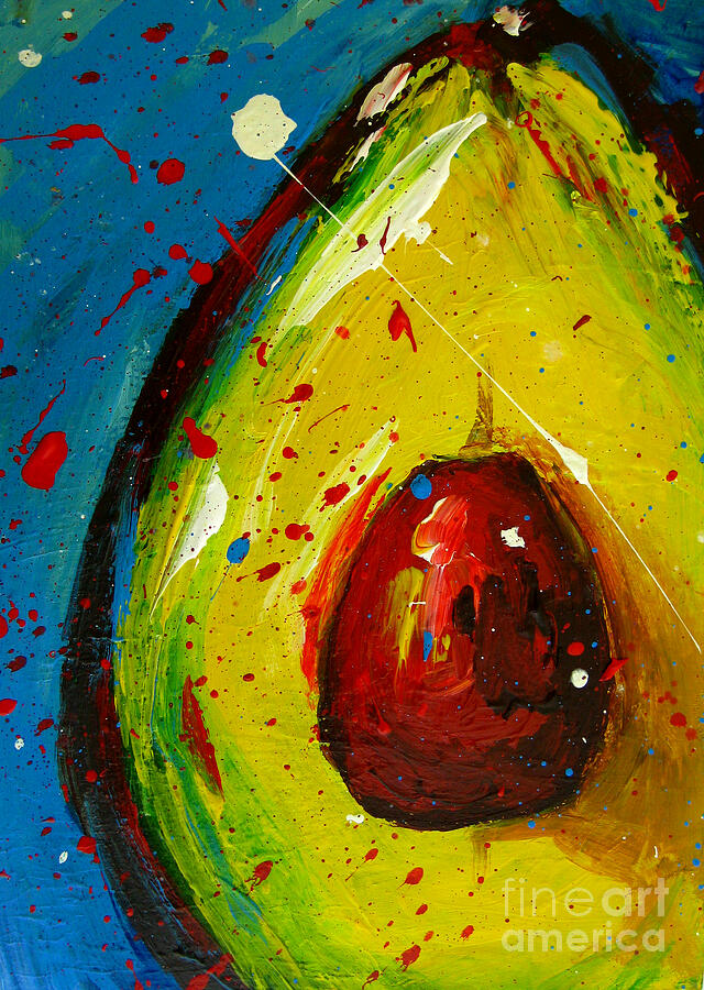 Crazy Avocado 4 - Modern Art Painting by Patricia Awapara