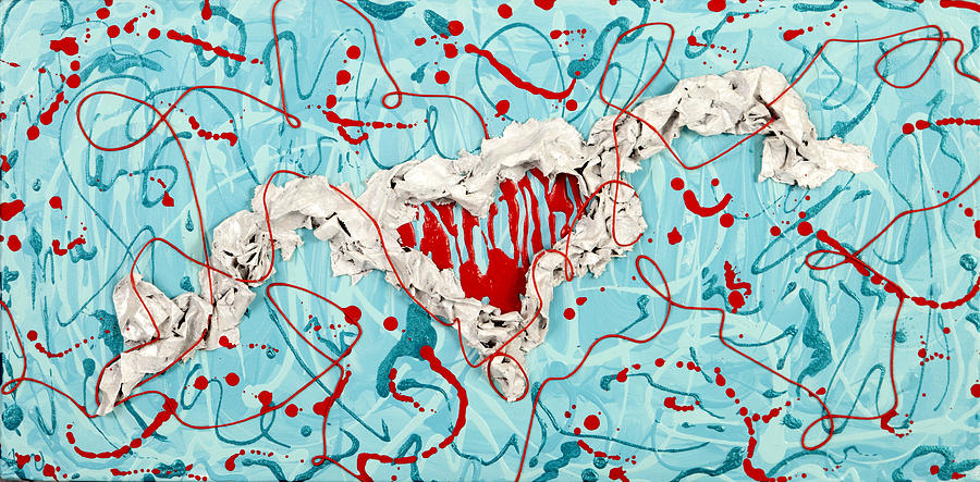 Abstract Painting - Crazy Heart by Nickie Bradley
