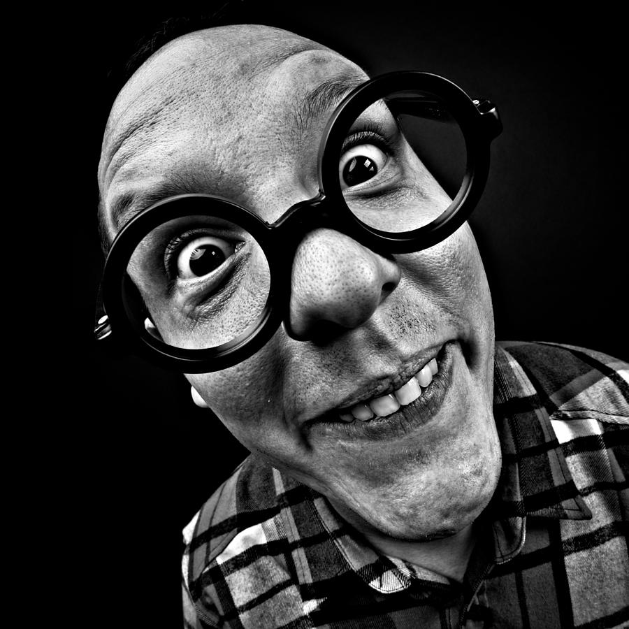 Crazy man with glasses Photograph by Inakiantonana