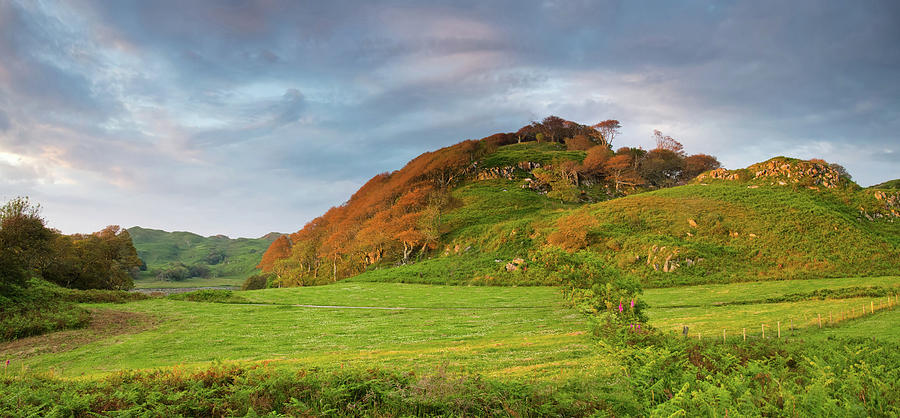 Nature Photograph - Creag Mhor Hill At Sunset Light by Panoramic Images