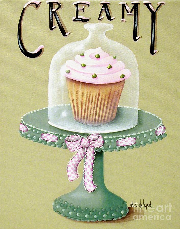 Creamy Cupcake Painting by Catherine Holman