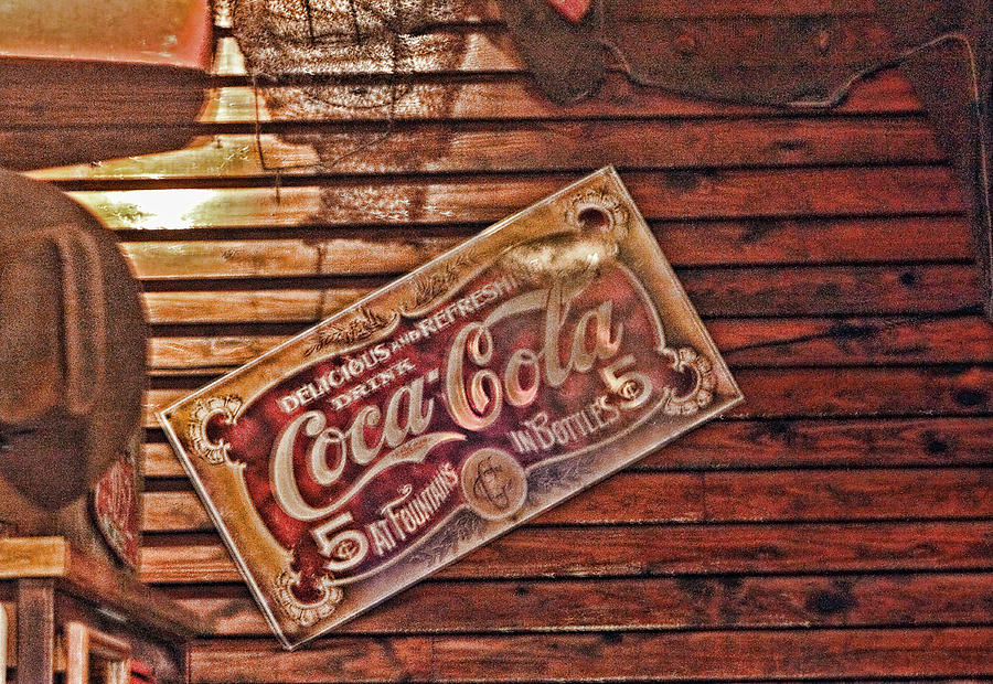 Vintage Photograph - Creative Vintage Coca Cola Sign by Linda Phelps