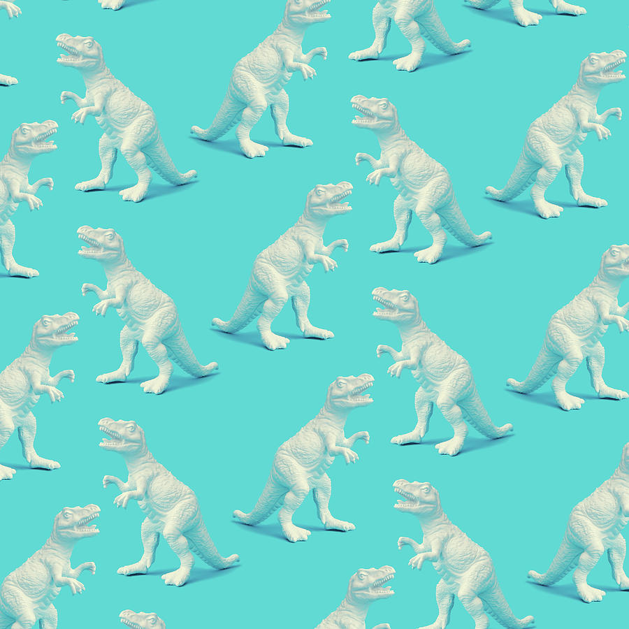 Creative White Painted Dinosaur Pattern Photograph by Ivan101