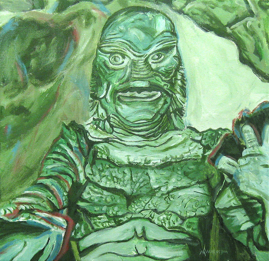 Creature From The Black Lagoon Painting by Michael Morgan