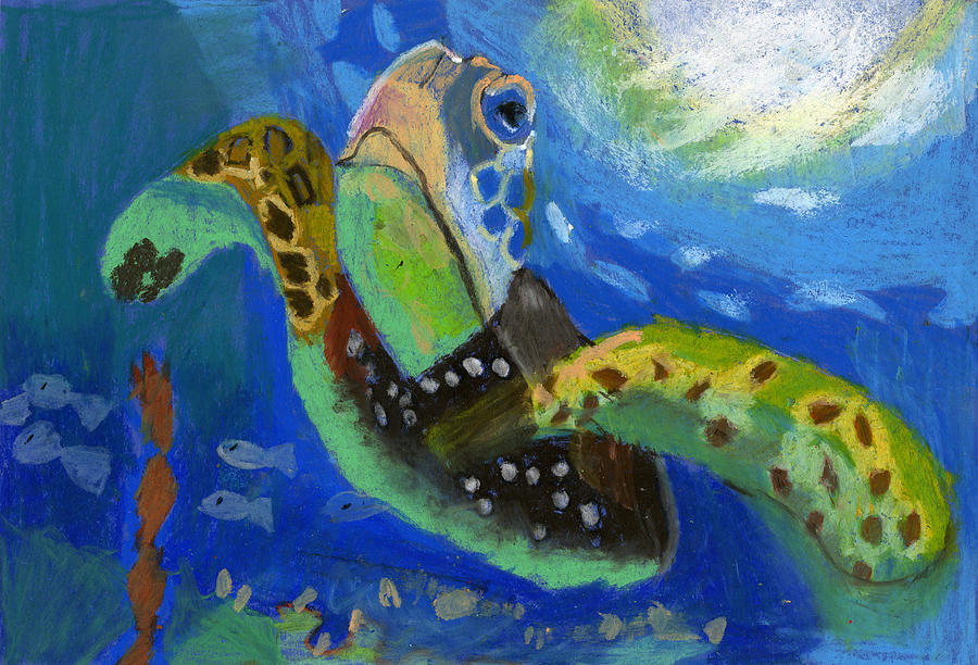 Turtle Drawing - Creature of the Deep by Kevin Sohn 3rd grade by California Coastal Commission
