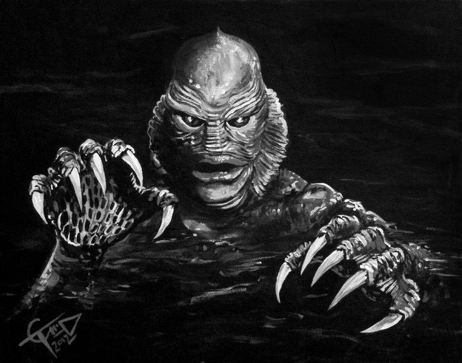 Creature Of The Black Lagoon Painting - Creature by Tom Carlton