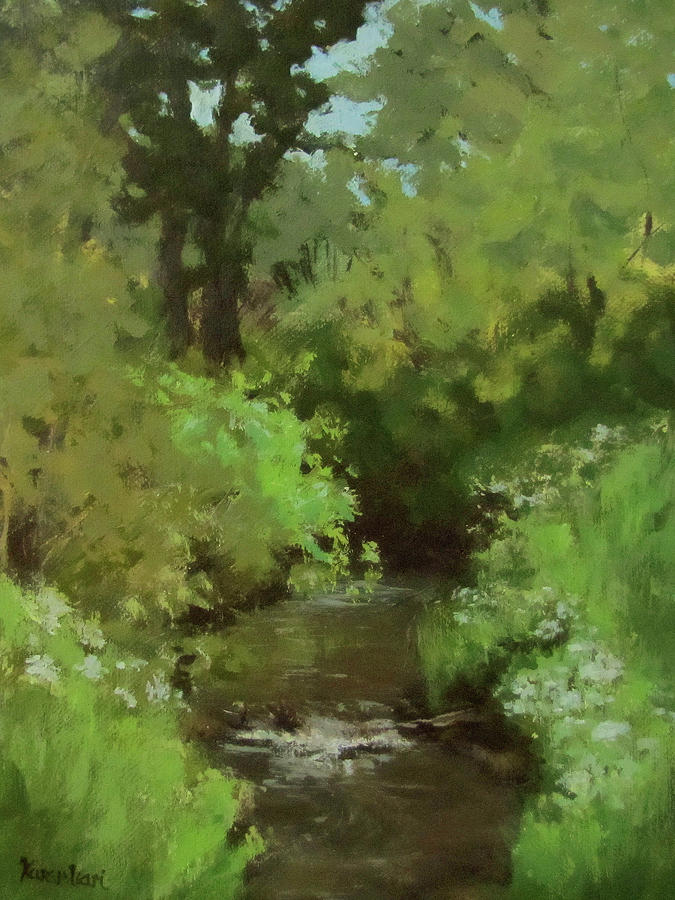Creek at North Bank Habitat Mgmt Painting by Karen Ilari