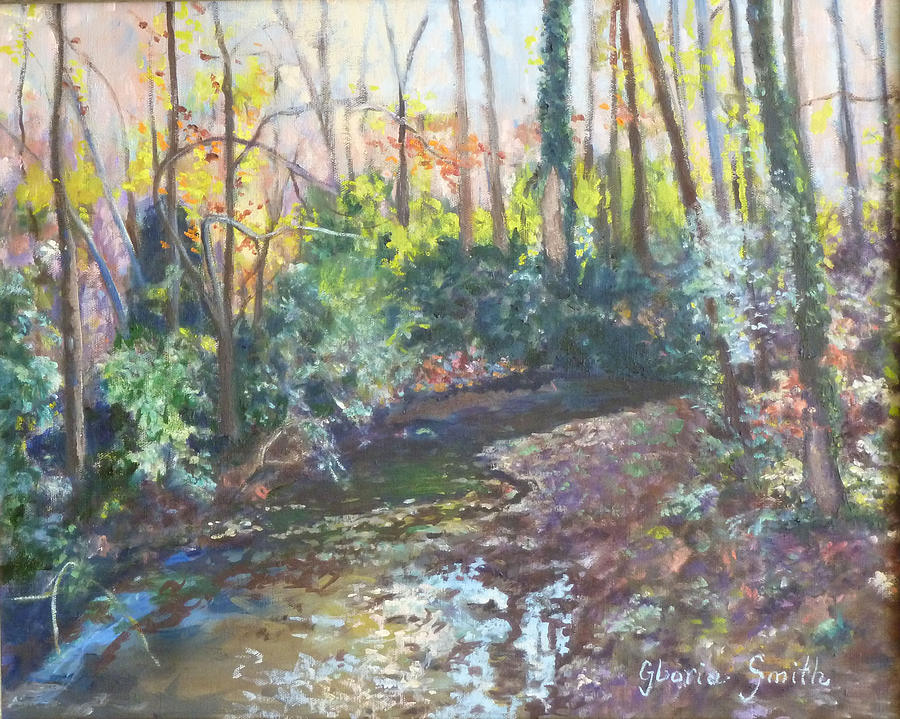 Creek Bed Painting by Gloria Smith