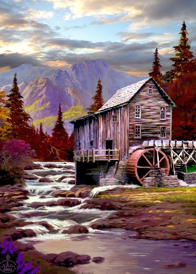 Creekside Mill Painting by Ron Chambers