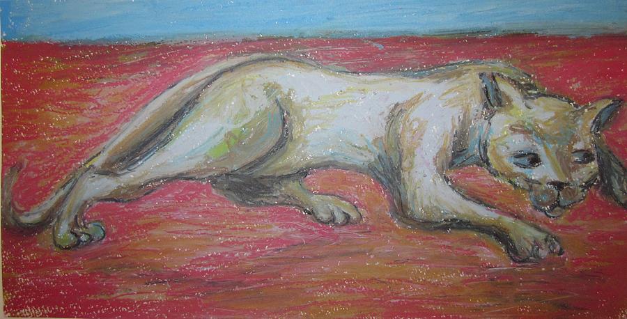 Stalking Cat Painting - Creeping Cat by Cherie Sexsmith
