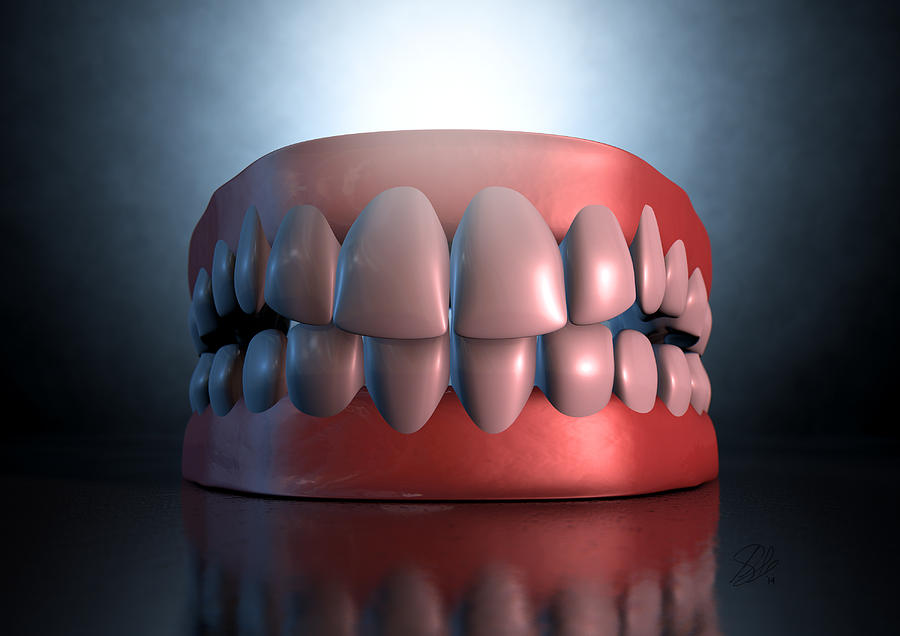 Teeth Digital Art - Creepy Teeth  by Allan Swart