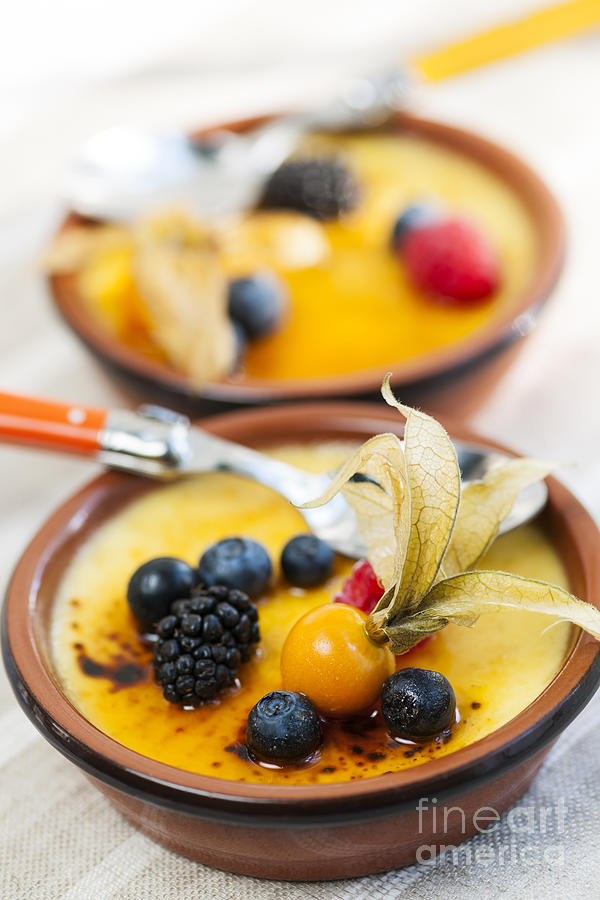 Fruit Photograph - Creme brulee dessert 6 by Elena Elisseeva