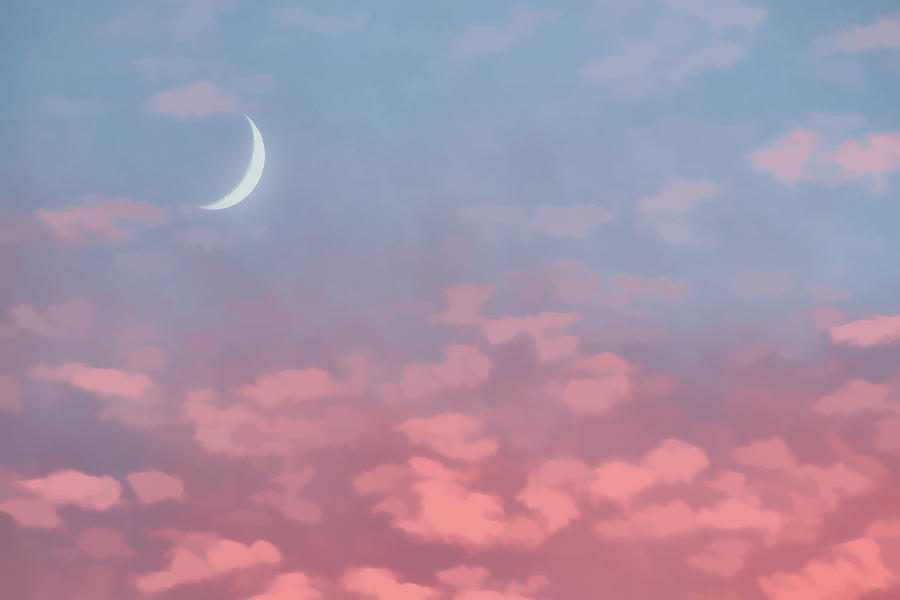 Crescent Moon at Sunset Photograph by Beth Sawickie