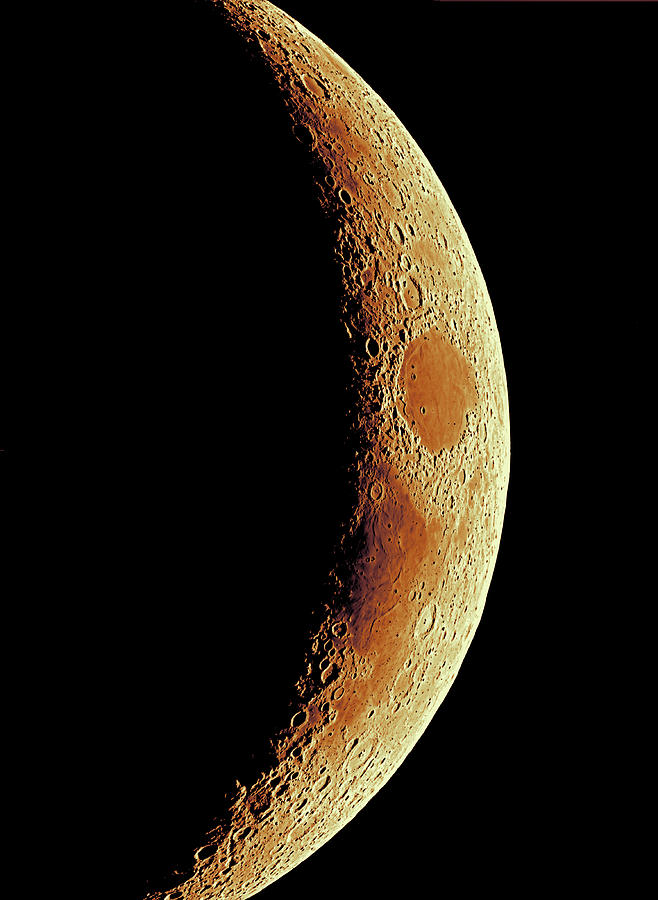 Crescent Moon Photograph by Canada-france-hawaii Telescope/jean- Charles Cuillandre/science Photo Library