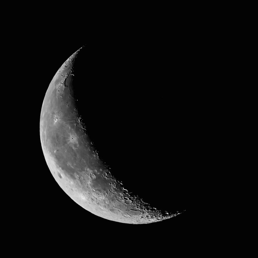 Planet Photograph - Crescent Moon by Erwin Spinner
