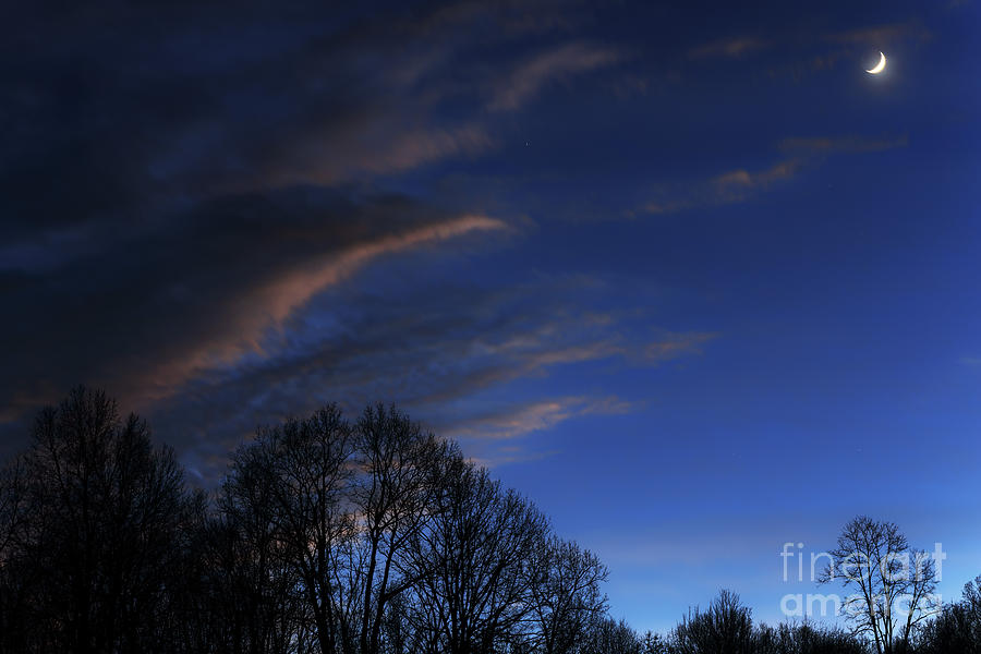 Crescent Moon Landscape Photograph by Thomas R Fletcher - Fine Art America