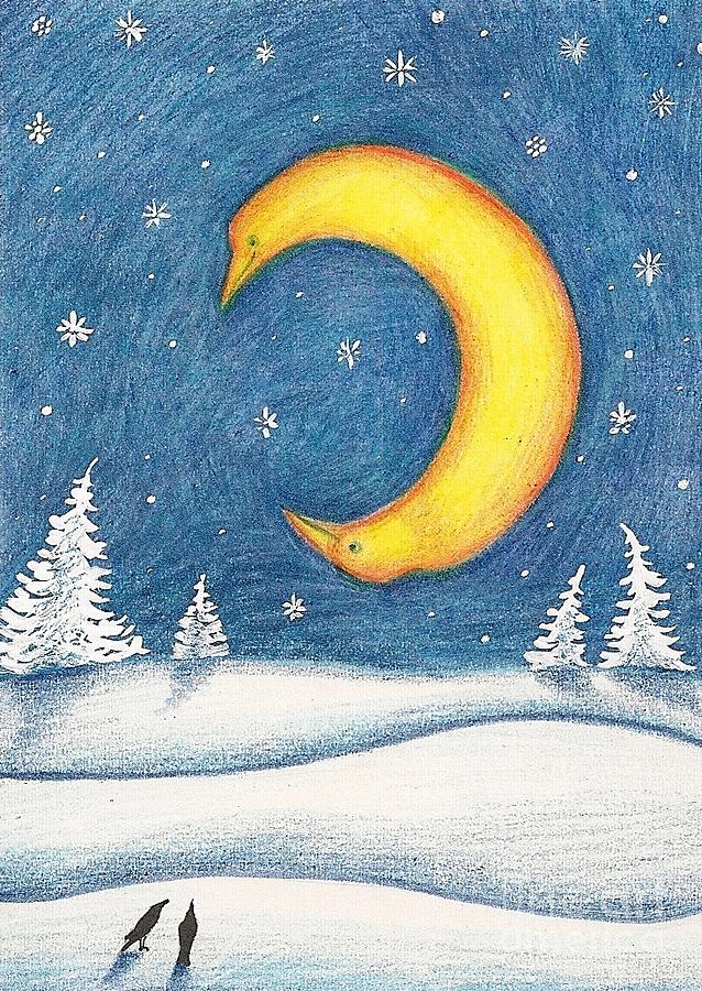 Crescent Moon Painting by Margaryta Yermolayeva