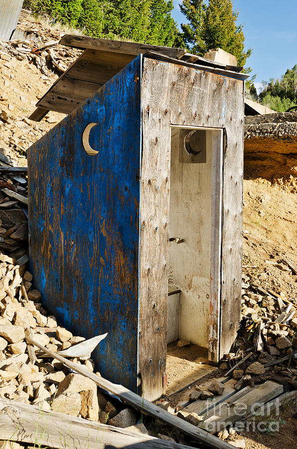 Crescent Moon Outhouse Photograph