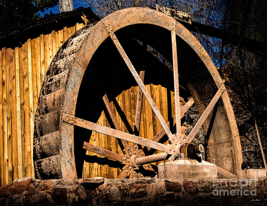 Old Building and Water Wheel Photograph by Jon Burch Photography