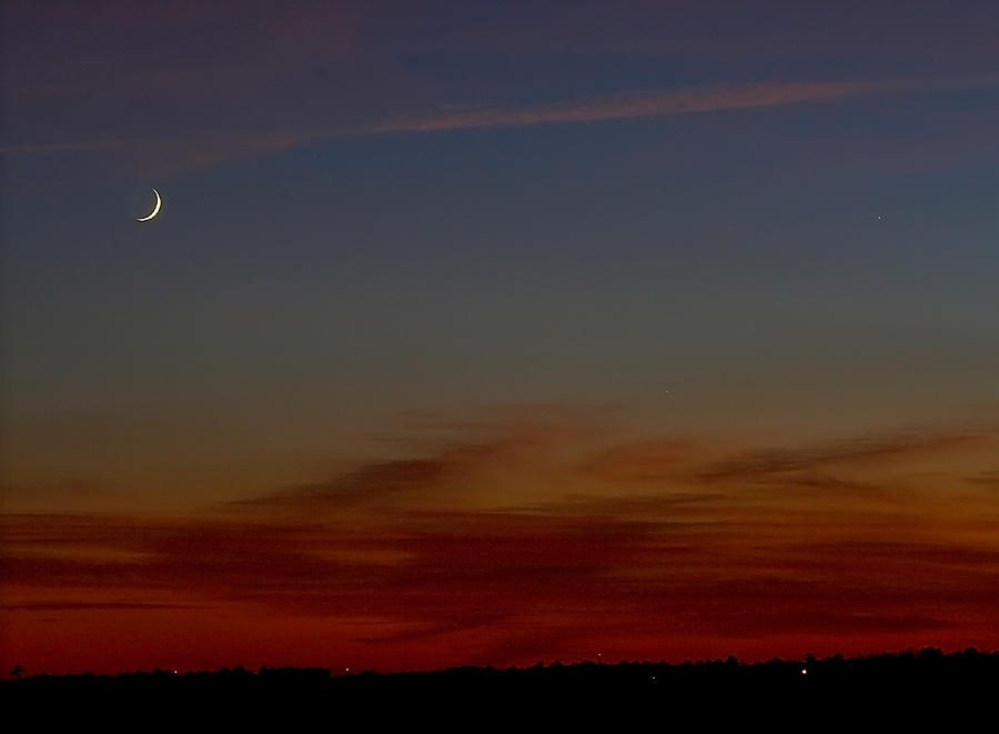 Crescent Moonset Photograph