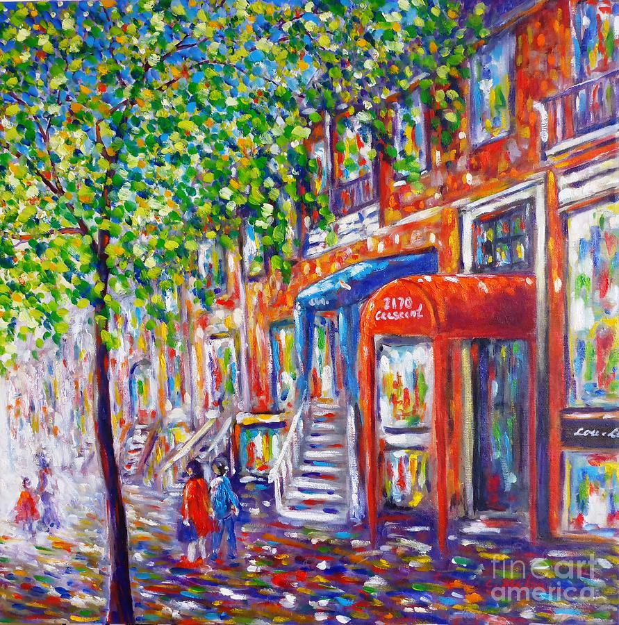 Crescent Street - Montreal Painting by Cristina Stefan