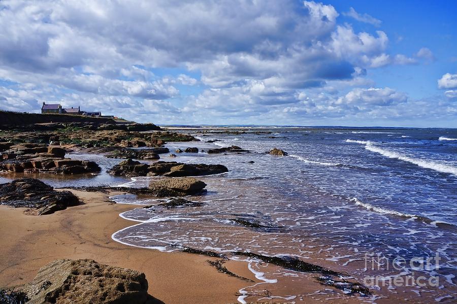 Cresswell Beach and Rocks - Northumberland Coast  Photograph by Les Bell