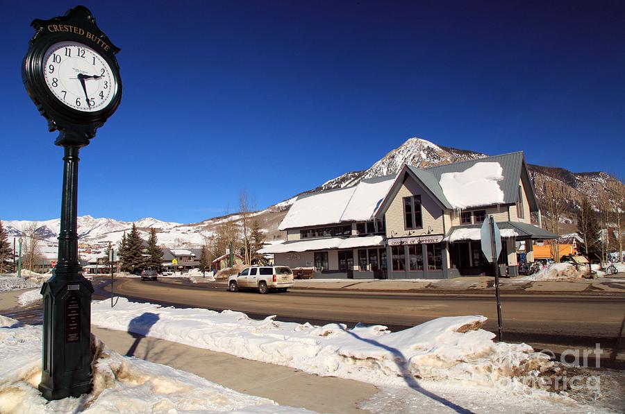Crested Butte Clock Tower Photograph by Adam Jewell