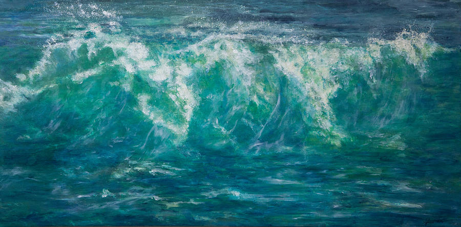 Cresting Wave Painting By Gail Beerman 