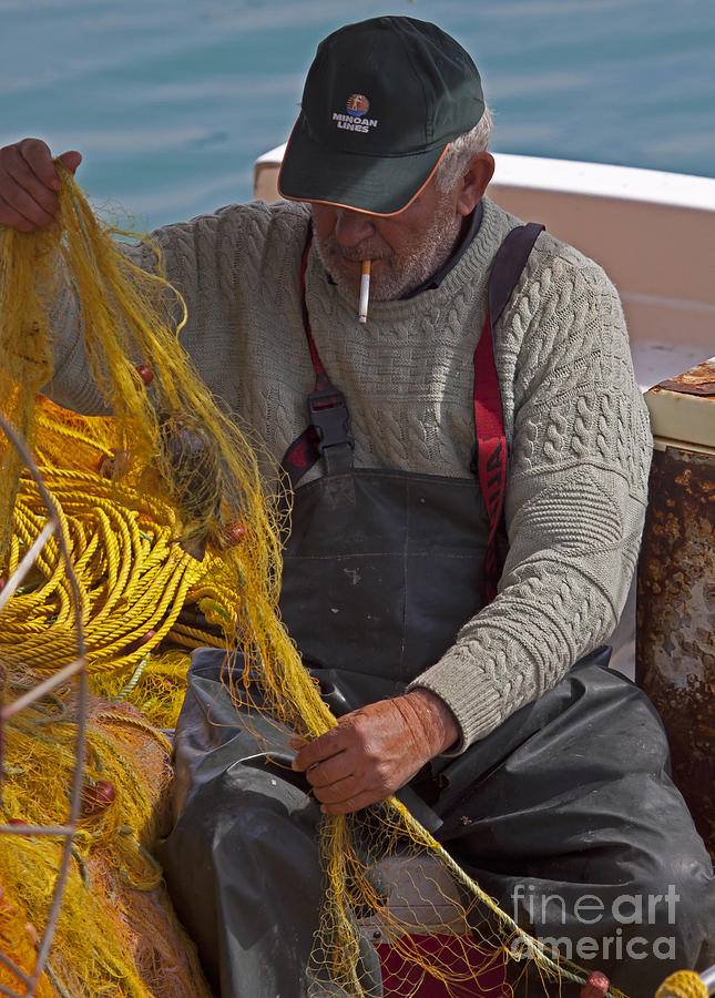 Crete Fisherman   #9348 Photograph by J L Woody Wooden