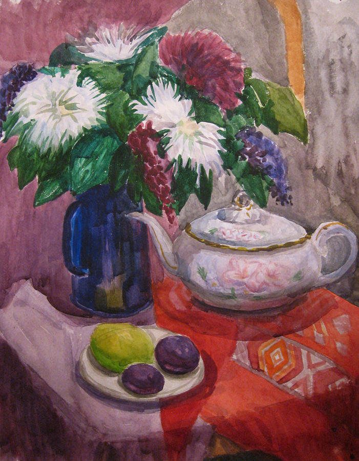 Tea Painting - Cretian tea break by Svetlana Ivanova